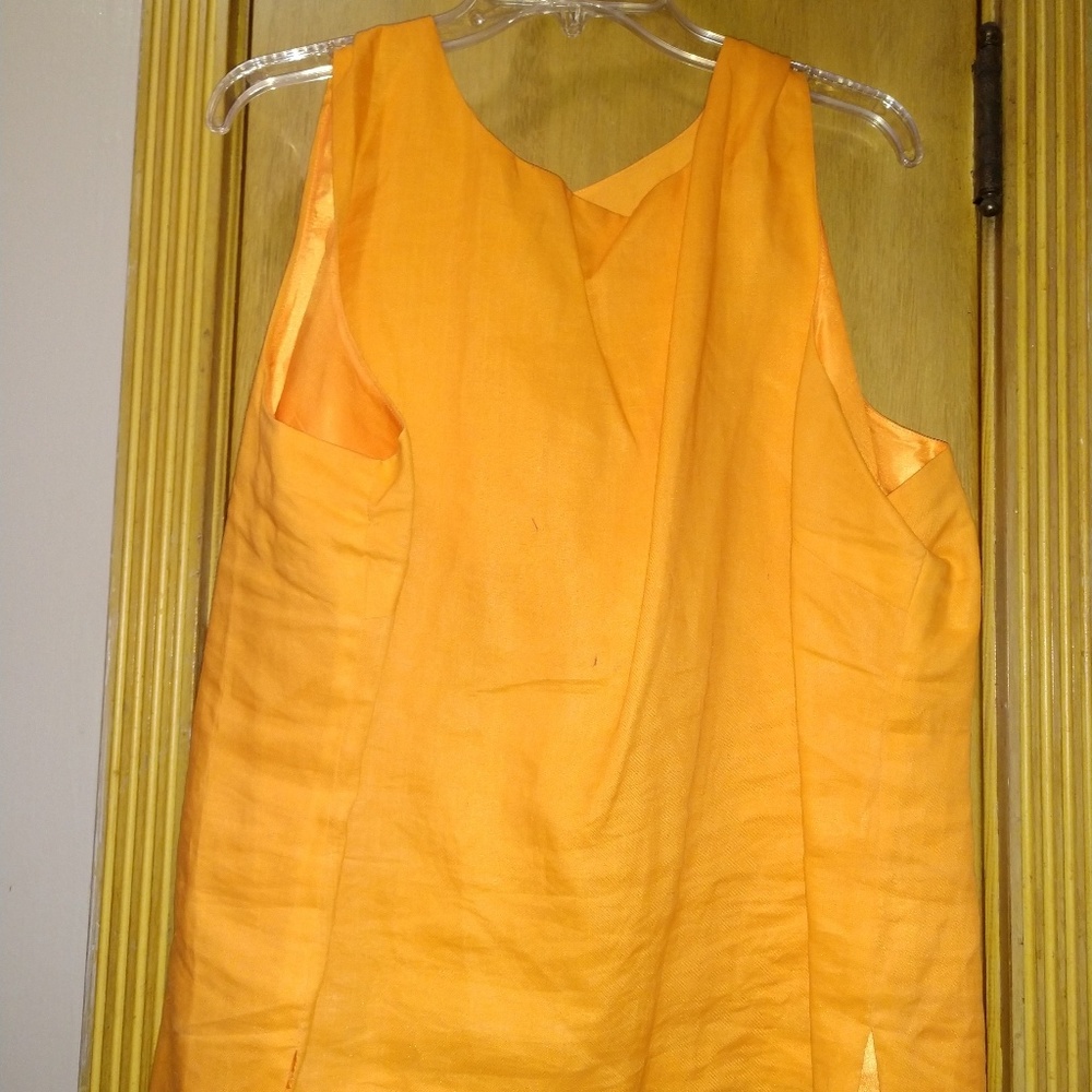 Orange, 3 piece linen suit. - Picture 4 of 5